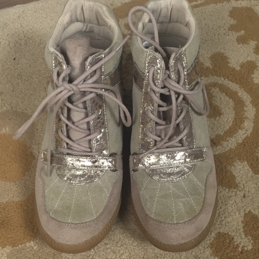Nine West high wedged sneaker